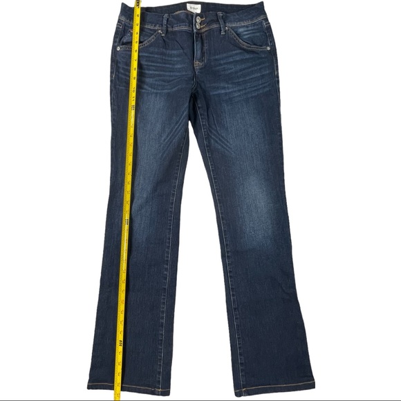 Hudson size 30 medium wash bootcut button flap back pocket distressed jeans EUC - Picture 14 of 16